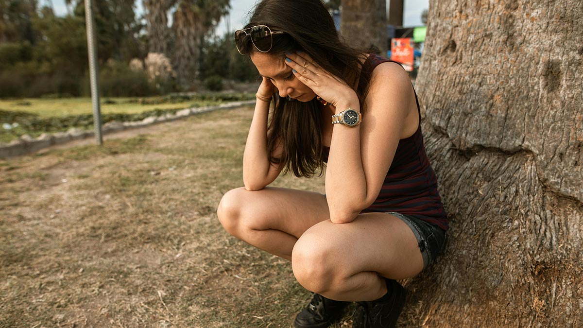 vrouw met stress